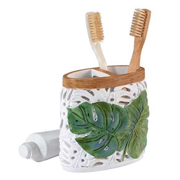 Avanti Linens - Toothbrush Holder, Palm Tree Leaves Inspired Home Decor - Picture 4 of 4